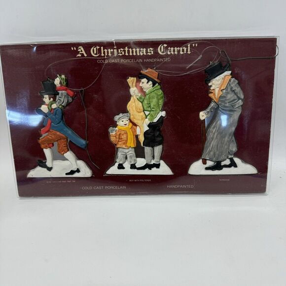 Dept 56 "A Christmas Carol" Cold Cast Porcelain Hand-painted Ornament Set Of 3 - Picture 1 of 6